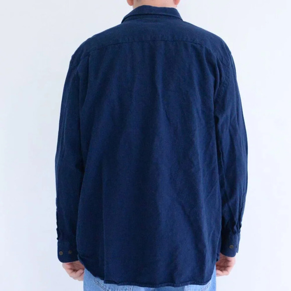 Logan Hill Navy 100% Thick Cotton Outdoor Gorpcore Button Down Shirt 2XL - Picture 2 of 10